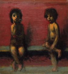 Two Seated Children, 1885-1887. Creator: Arnold Bocklin