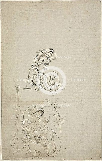Two Seated Embracing Couples, n.d. Creator: Jean-Baptiste Carpeaux.