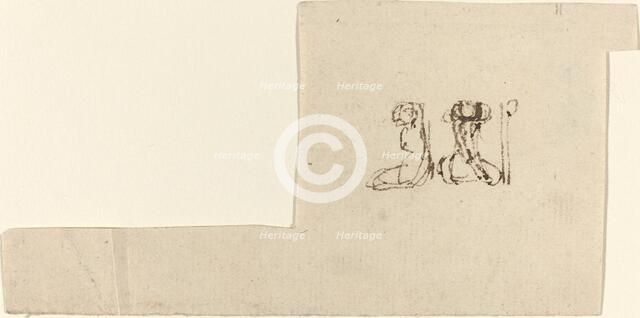 Two Seated Female Figures with Arms Lifted Overhead. Creator: John Flaxman.