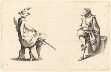 Two Seated Figures, c. 1622. Creator: Jacques Callot