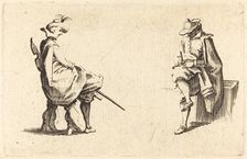 Two Seated Figures, c. 1622. Creator: Jacques Callot