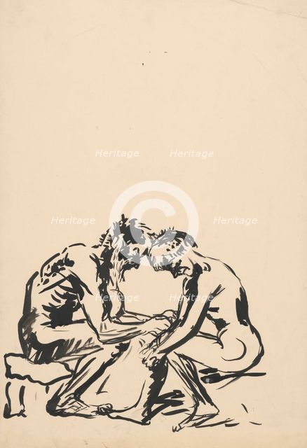 Two seated men, 1940-1944. Creator: Arnold Peter Weisz-Kubincan.