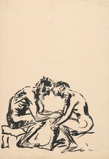 Two seated men, 1940-1944. Creator: Arnold Peter Weisz-Kubincan