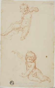 Two Seated Putti, n.d. Creator: Unknown