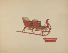 Two Seated Sleigh, c. 1939. Creator: Rolland Ayres