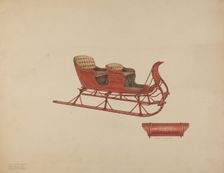 Two Seated Sleigh, c. 1939. Creator: Rolland Ayres