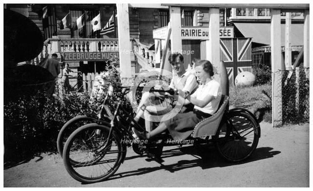 Two-seater tricycle, Zeebrugge, Belgium, 1936. Artist: Unknown