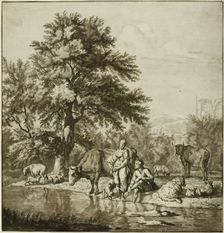 Two Shepherds with Cattle, n.d. Creator: Cornelis Ploos van Amstel