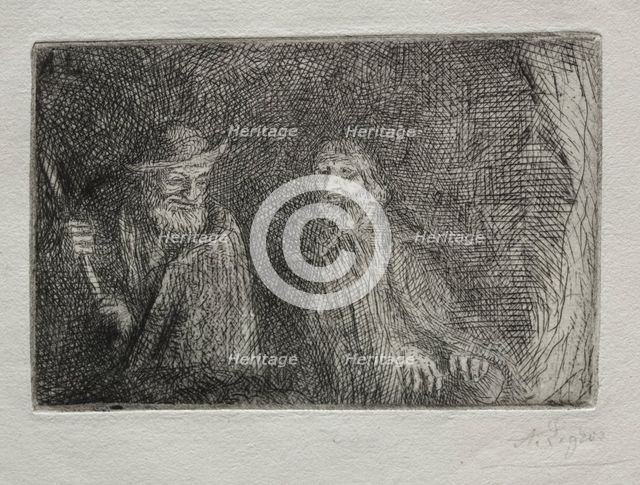 Two Shepherds (Les Deux Bergers). Creator: Alphonse Legros (French, 1837-1911).