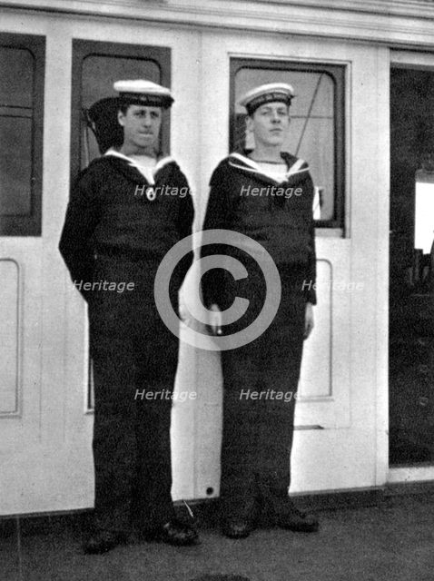 Two ship's boys on the royal yacht Victoria and Albert III, 1908.Artist: Queen Alexandra