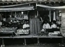 Two shops or market stalls, in Korea, c1900. Creator: Unknown