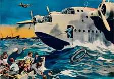 Two Short Sunderlands rescuing crew, 1940