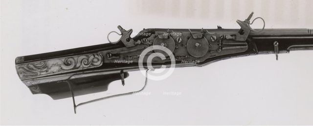 Two-Shot, Superimposed-Charge, Double Wheel-Lock Rifle and Spring Gun, Southern Germ..., 1594. Creator: Unknown.