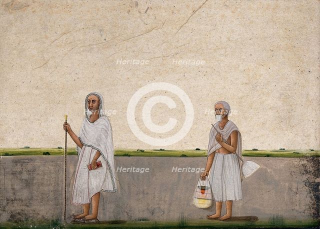 Two Shwetambar Jain monks, (between 1800 and 1899?). Creator: Unknown.