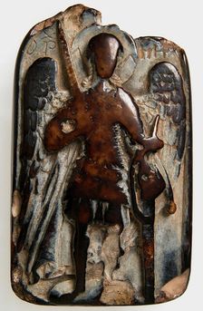 Two-Sided Pendant with the Archangel Michael and Daniel in the Lion’s Den, Byzantine, 1200 or later. Creator: Unknown
