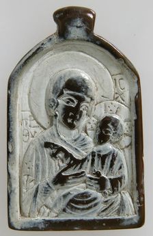 Two-Sided Pendant with the Virgin and Christ Child and John the Forerunner, Byzantine, 1100-1300. Creator: Unknown