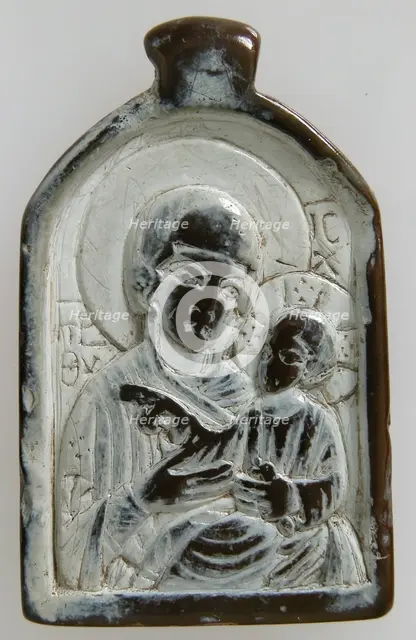 Two-Sided Pendant with the Virgin and Christ Child and John the Forerunner, Byzantine, 1100-1300. Creator: Unknown.
