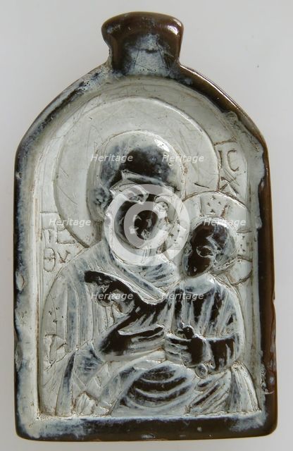 Two-Sided Pendant with the Virgin and Christ Child and John the Forerunner, Byzantine, 1100-1300. Creator: Unknown.