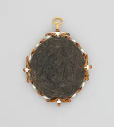 Two-Sided Pendant with Adoration and Baptism of Christ, Spain, 18th century (?), mount: 19th century Creator: Unknown