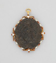 Two-Sided Pendant with Adoration and Baptism of Christ, Spain, 18th century (?), mount: 19th century Creator: Unknown