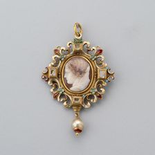 Two-Sided Pendant with Cameo showing Juno and Minerva, Europe, 19th century. Creator: Unknown
