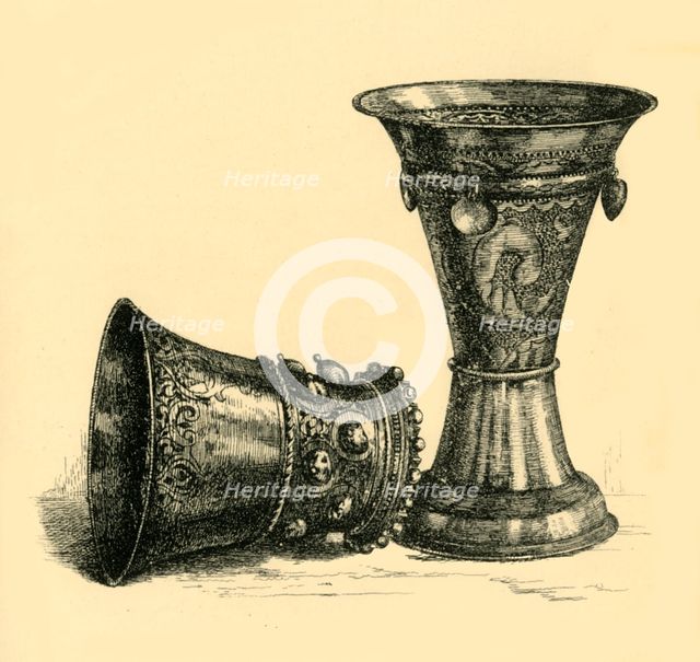 Two silver cups, 17th century?, (1881).  Creator: R I Stevenson.