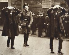 Two Sinn Fein members arrested by British troops, Dublin, Ireland, 1920