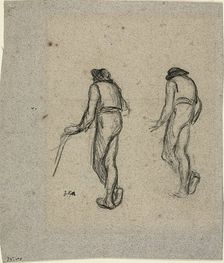 Two Sketches of a Peasant, seen from Behind, 1850/1852. Creator: Jean Francois Millet