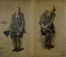 Two Sketches of David Garrick as Abel Drugger in The Alchymist 18th century. Artist: Johan Zoffany