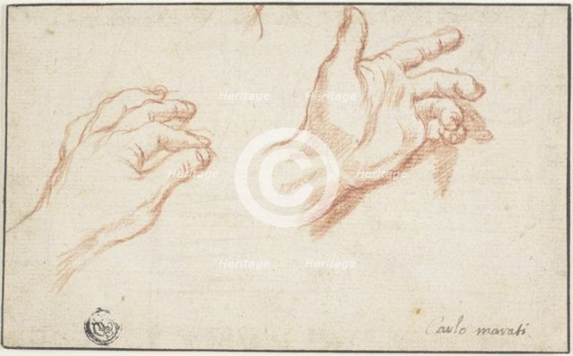 Two Sketches of Left Hand, n.d. Creator: Carlo Maratti.