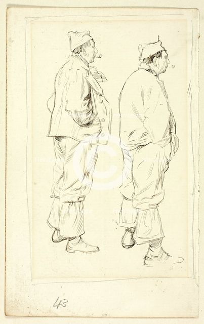 Two Sketches of Standing Laborer, n.d. Creator: Henry Stacy Marks.