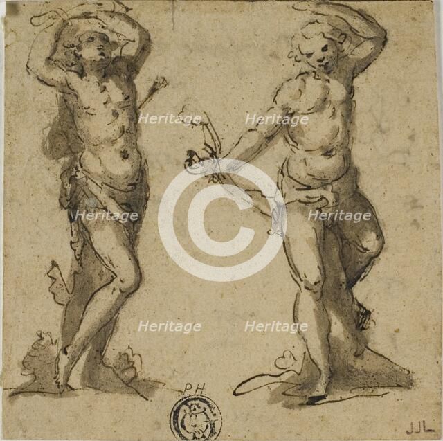 Two Sketches of Saint Sebastian, n.d. Creator: Giovanni Battista Trotti.