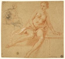 Two Sketches of Seated Female Nude, n.d. Creator: Francois Pascal Simon Gerard