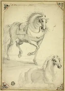 Two Sketches of Trotting Horse, n.d. Creator: Philip Wouverman