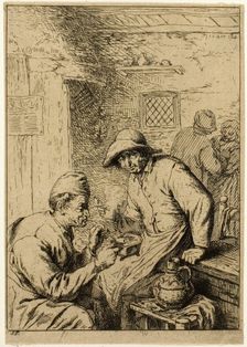 Two Smokers, c. 1845. Creator: Charles Emile Jacque