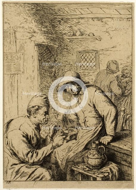 Two Smokers, c. 1845. Creator: Charles Emile Jacque.