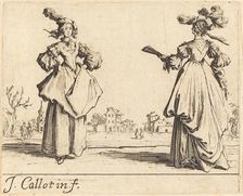 Two Society Women, c. 1623. Creator: Jacques Callot