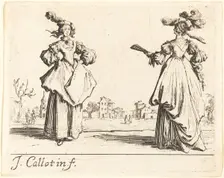 Two Society Women, c. 1623. Creator: Jacques Callot
