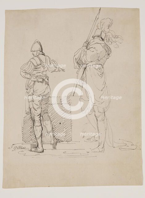 Two Soldiers, between 1770 and 1785. Creator: Circle of John Hamilton Mortimer.