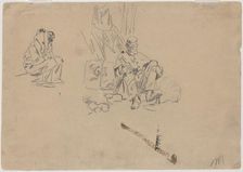 Two Soldiers Resting [verso], 1862. Creator: Winslow Homer