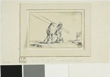 Two Soldiers with Staffs, n.d. Creator: Unknown