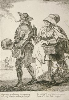 Two spoon sellers, Cries of London, 1760. Artist: Paul Sandby