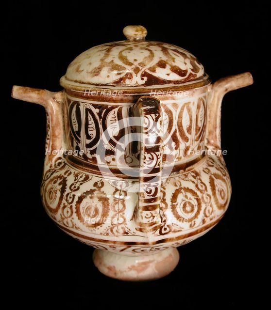 Two-Spouted Vessel with a Lid, Syria or Iran, 12th century. Creator: Unknown.