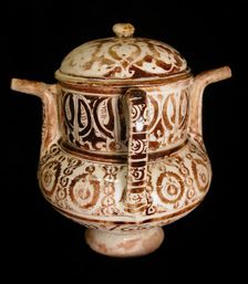 Two-Spouted Vessel with a Lid, Syria or Iran, 12th century. Creator: Unknown