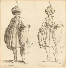 Two Turks Dressed in Turbans with a Plume. Creator: Jacques Callot