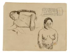 Two Tahitian Women and a Marquesan Earplug, 1891/93. Creator: Paul Gauguin