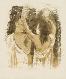 Two Tahitians Gathering Fruit [recto], 1899/1900. Creator: Paul Gauguin