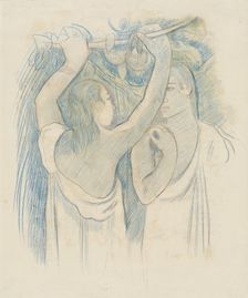 Two Tahitians Gathering Fruit [verso], 1899/1900. Creator: Paul Gauguin