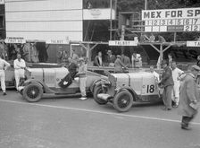 Two Talbot 90s in the pits at the Irish Grand Prix, Phoenix Park, Dublin, 1930. Artist: Bill Brunell