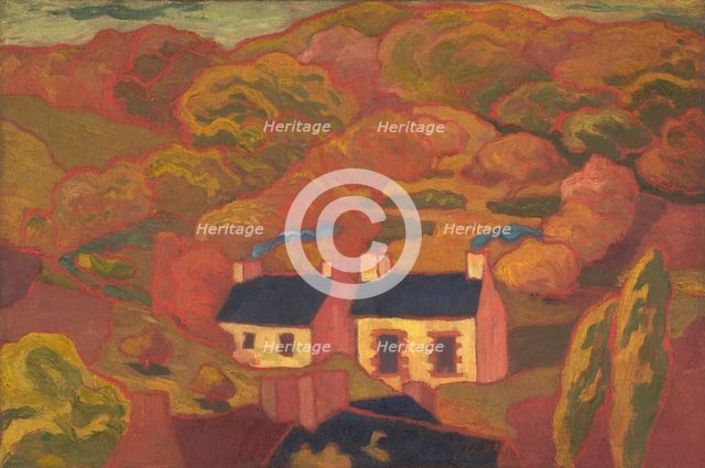 Two Thatched Cottages (Les deux chaumières), about 1893-1894. Creator: Armand Seguin.